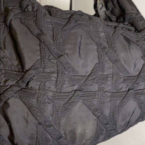 Stuart WeitzmanBlack Quilted Fabric Hobo Bag - Picture 15 of 16